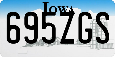 IA license plate 695ZGS