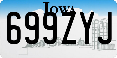 IA license plate 699ZYJ