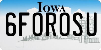 IA license plate 6FOROSU