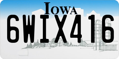 IA license plate 6WIX416