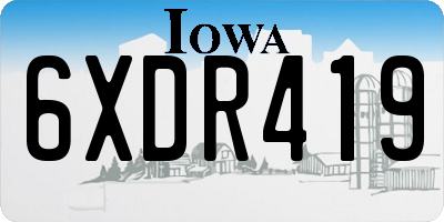 IA license plate 6XDR419