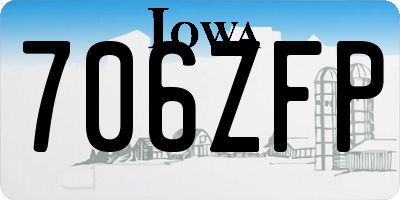 IA license plate 706ZFP