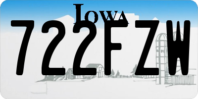 IA license plate 722FZW