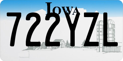 IA license plate 722YZL