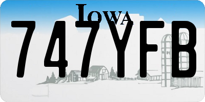 IA license plate 747YFB