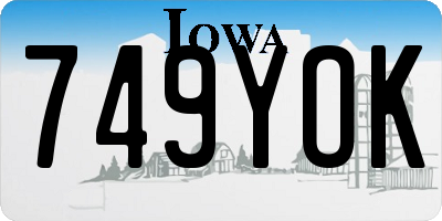 IA license plate 749YOK