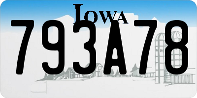 IA license plate 793A78