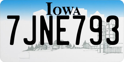 IA license plate 7JNE793