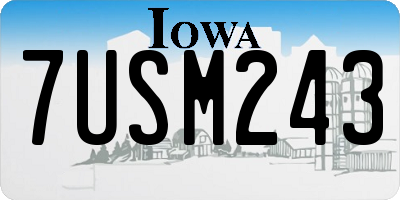 IA license plate 7USM243