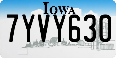 IA license plate 7YVY630