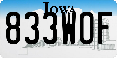 IA license plate 833WOF