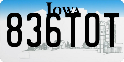 IA license plate 836TOT