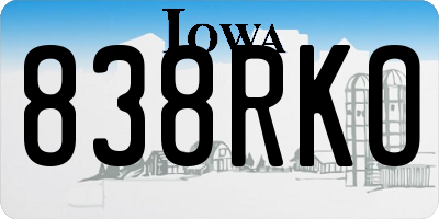 IA license plate 838RKO