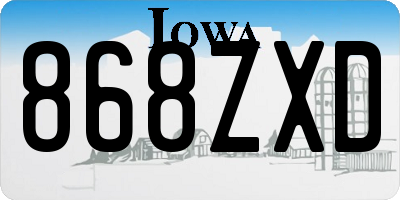 IA license plate 868ZXD