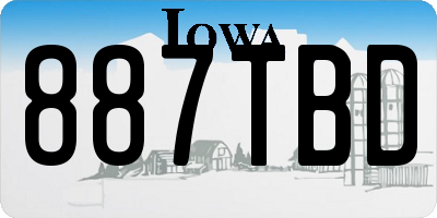 IA license plate 887TBD