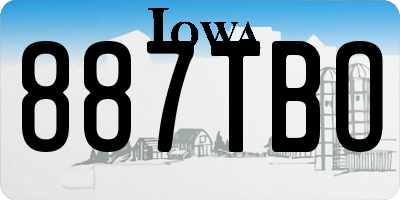 IA license plate 887TBO