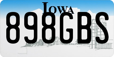 IA license plate 898GBS