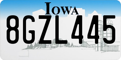 IA license plate 8GZL445