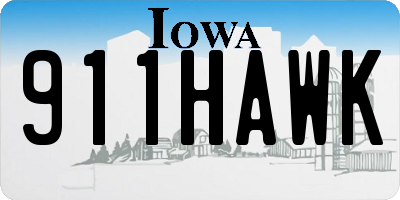 IA license plate 911HAWK