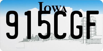 IA license plate 915CGF