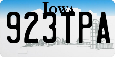 IA license plate 923TPA