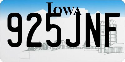 IA license plate 925JNF