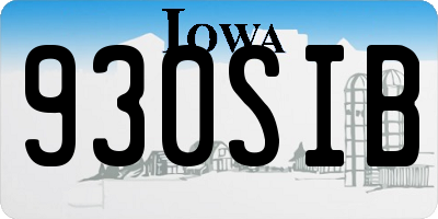 IA license plate 930SIB