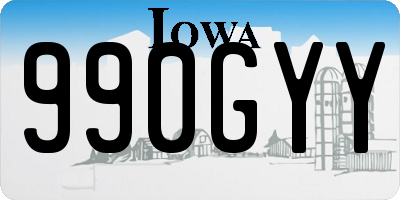 IA license plate 990GYY