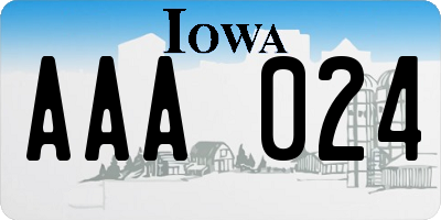 IA license plate AAA024