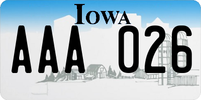 IA license plate AAA026