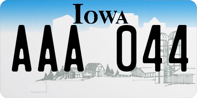 IA license plate AAA044