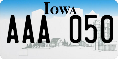 IA license plate AAA050