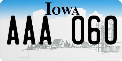 IA license plate AAA060