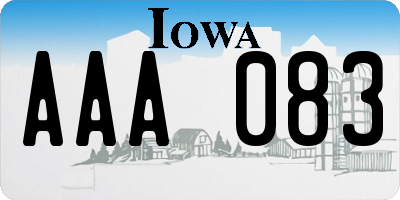 IA license plate AAA083