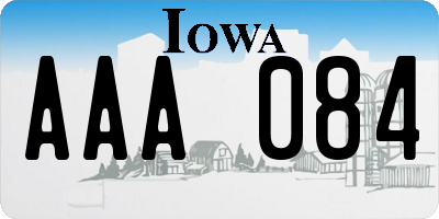 IA license plate AAA084