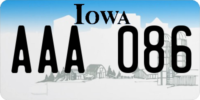 IA license plate AAA086