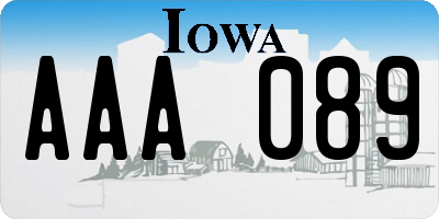 IA license plate AAA089