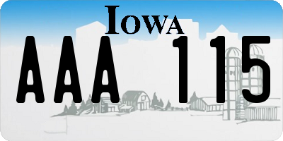 IA license plate AAA115