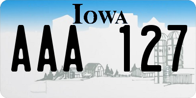 IA license plate AAA127