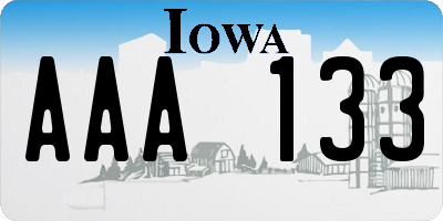 IA license plate AAA133