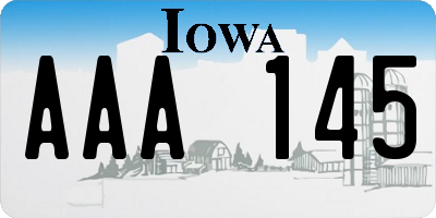 IA license plate AAA145