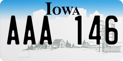 IA license plate AAA146