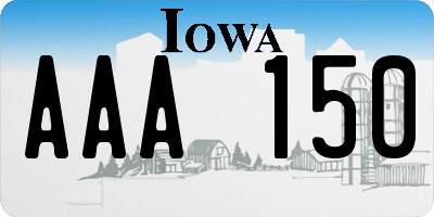 IA license plate AAA150