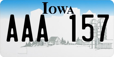 IA license plate AAA157