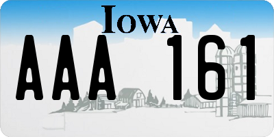 IA license plate AAA161