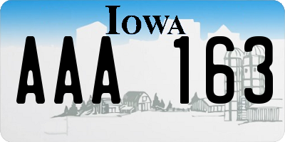 IA license plate AAA163