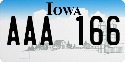 IA license plate AAA166