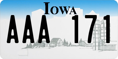 IA license plate AAA171