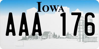 IA license plate AAA176