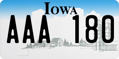 IA license plate AAA180